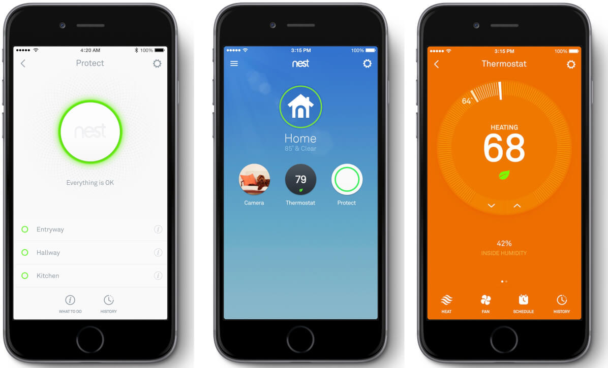 Smart home app: devices and sensors