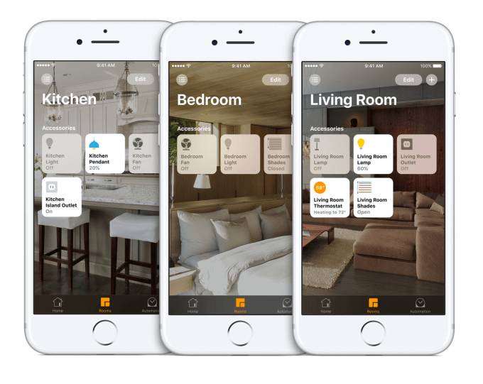 Smart home app: rooms