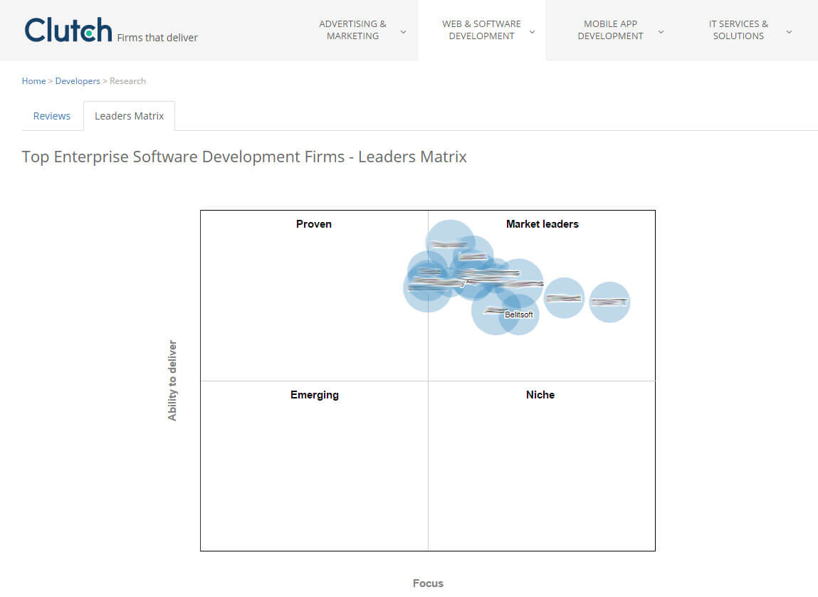 Belitsoft Company Included in the Top Enterprise Software Development Firms