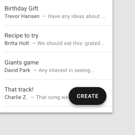Android app design: floating action button
