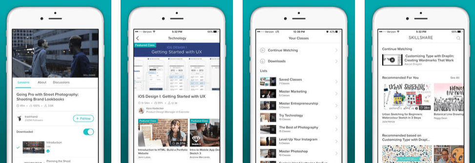 Skillshare online education app
