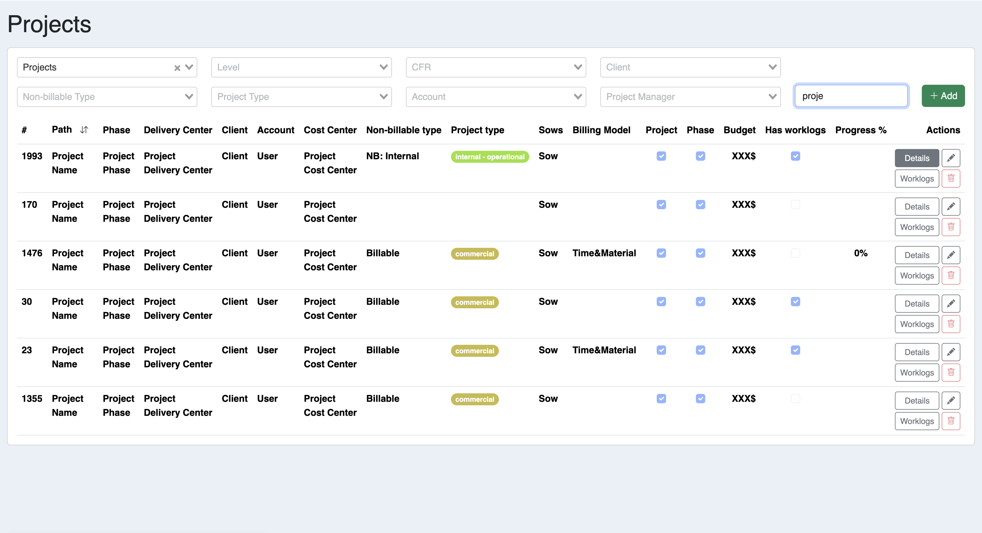 PMs keep project information complete and up-to-date. This starts by filling out the required details in the Details tab