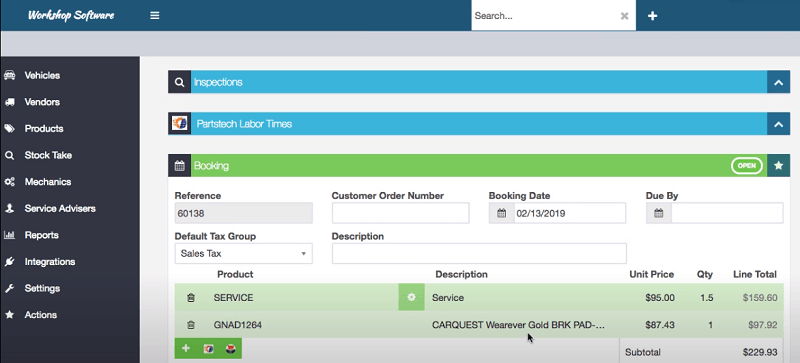 Ordering spare parts through integrated services