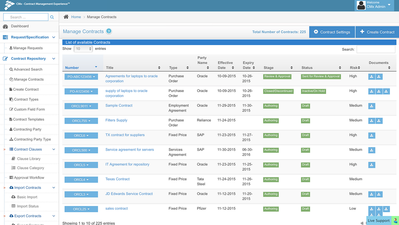 CRM Features Contract Management