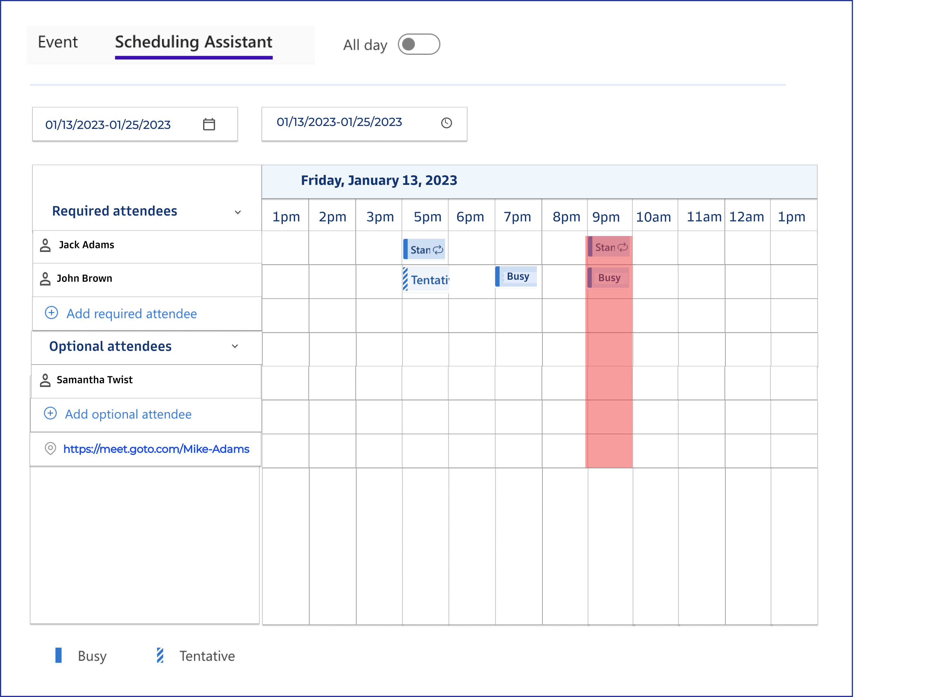 The scheduling assistant for case managers and supervisors for internal use