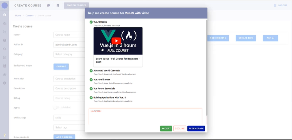 Integrating video content options