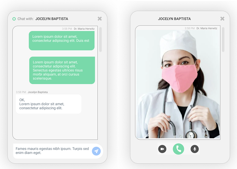 A patient gets in touch with a doctor using the application