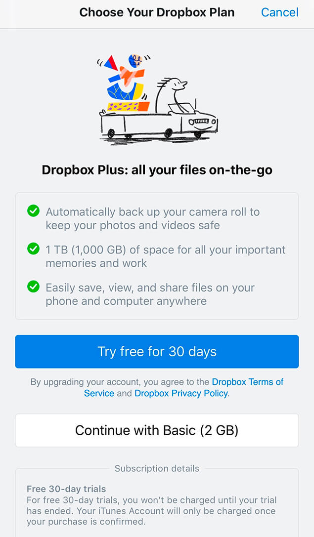 Dropbox app monetization