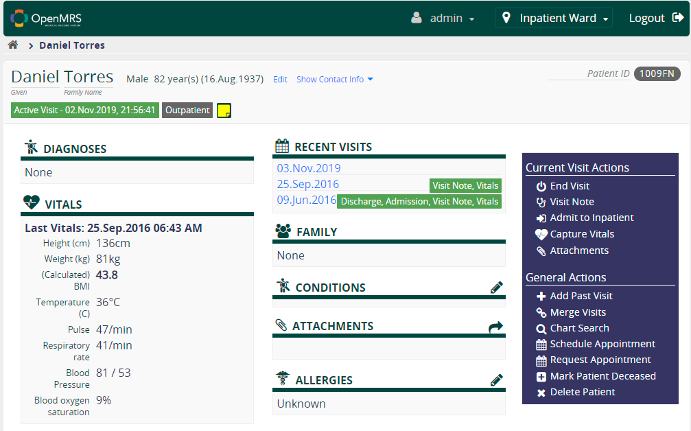 OpenMRS's Medical Record Dashboard